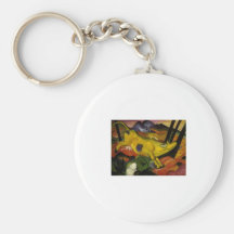 Franz Mark - Yellow Cow 1911 Canvas Spot Milk Cows Keychain
