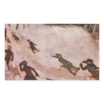 Franz von Stuck - Children sledding Rectangle Sticker