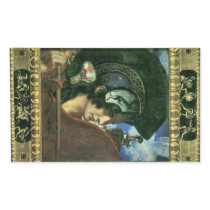 Franz von Stuck - Fighting amazon Rectangular Stickers