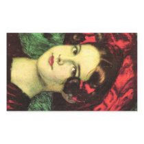 Franz von Stuck - Mary with red hat Rectangle Sticker