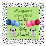 Fraternal Twins Baby Shower Invitation Green Dalma