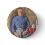 Frau mit Kaffeekanne Button