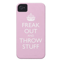 Freak Out and Throw Stuff (light pink) iPhone 4 Case-Mate Cases