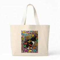 Freckles in Butterflies - Tuxedo Kitty Canvas Bag