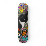 Freckles in Butterflies - Tuxedo Kitty skateboards
