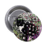 Freckles in Flowers I - Tux Cat Pinback Buttons