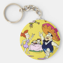 Fred Flintstone Wilma Barney and Betty Fiesta Key Chain