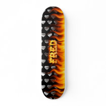 Fred skateboard fire and flames design.