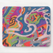 "Fred the Cosmic Worm" Abstract Art Mousepads