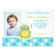 Freddy the Frog Photo Birthday Invitation