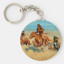 Frederic Remington's The Buffalo Runners (1909) Keychains