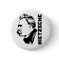 Frederich Nietzsche Portrait Button