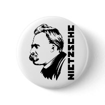 Frederich Nietzsche Portrait Button
