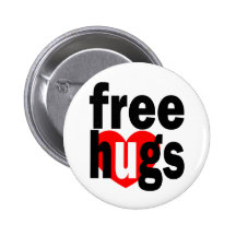 free hugs heart pin