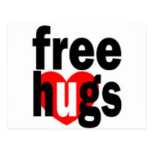 free hugs heart post cards