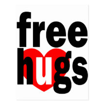 free hugs heart postcard