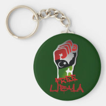 Free Libya Resistance Raised fist - Libya Freedom Keychain
