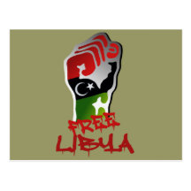 Free Libya Resistance Raised fist - Libya Freedom Post Card