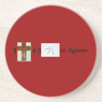 free of sin beverage coaster