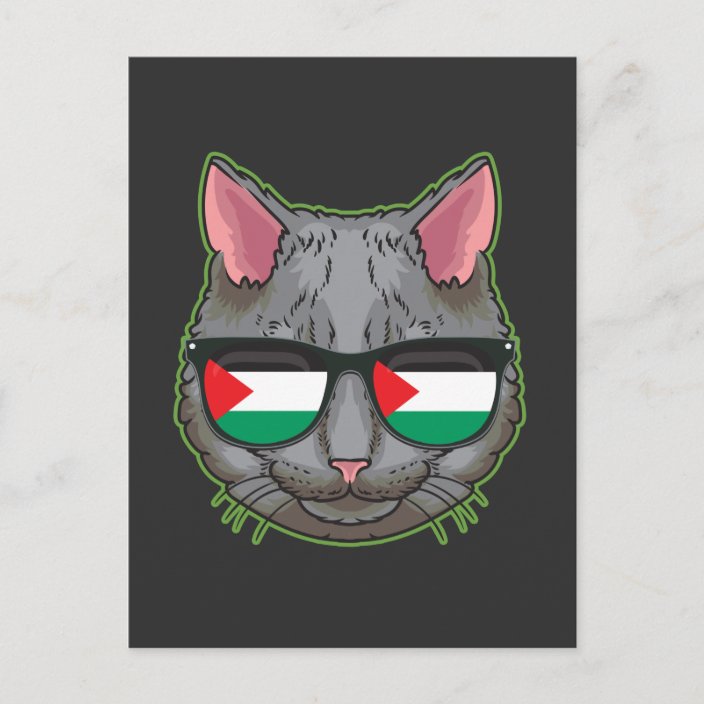 Free Palestine Flag Funny Palestinian Gaza Cat Postcard Zazzle Co Uk