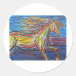 "Free Rein" Horse Art Mosaic/Stained Glass Style! Round Stickers