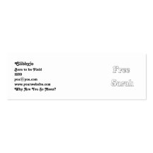 Free Sarah Business Cards
