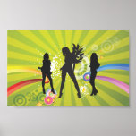Free Silhouettes of Dancing Girls Posters