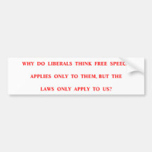 Free speech &  liberals bumper sticker