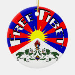 Free Tibet Badge Christmas Ornament