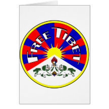 Free Tibet Badge Greeting Card