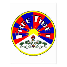 Free Tibet Badge Post Cards