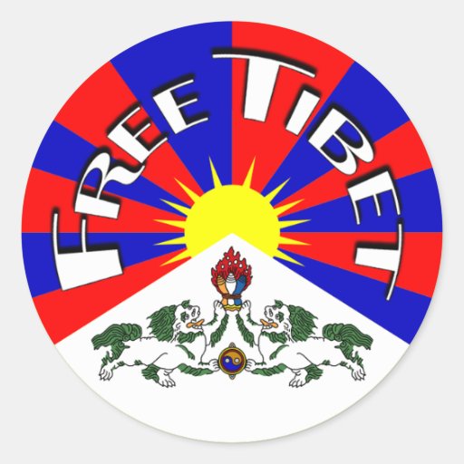Free Tibet Badge Round Sticker