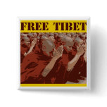 Free Tibet Buddhist Monks Button