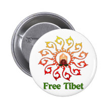 Free Tibet Candle Pinback Button