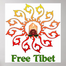 Free Tibet Candle Poster