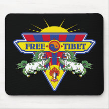 Free Tibet Flag Logo Mouse Pad