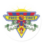 Free Tibet Flag Logo stickers