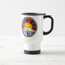 Free Tibet Round Grunge Mugs