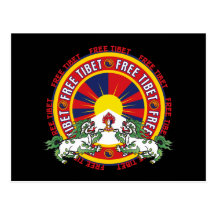 Free Tibet Round Logo Postcard