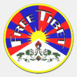 Free Tibet Round Stickers