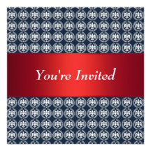 Freedom Eagle Patriotic Red White Blue Personalized Invitations