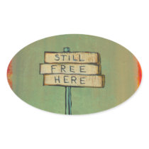 Freedom proclamation sign painting original art sticker