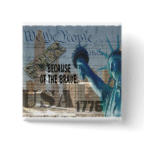 FREEDOM - STATUE OF LIBERTY - WE THE PEOPLE PINBACK BUTTON