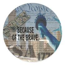 FREEDOM - STATUE OF LIBERTY - WE THE PEOPLE ROUND STICKERS