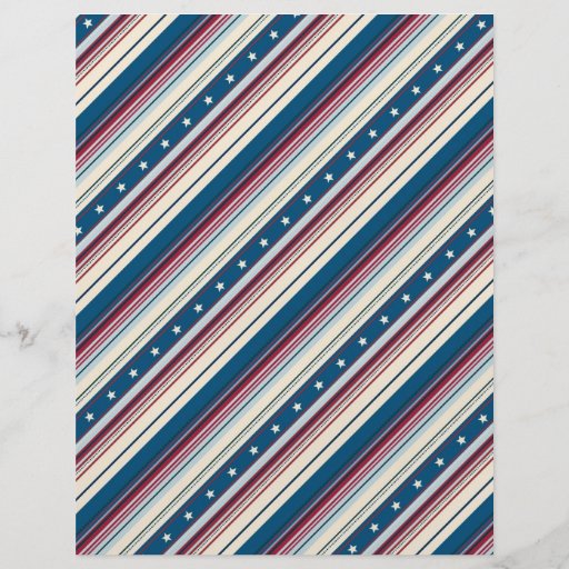 Freedom Stripe Scrapbook Paper Dual-sided 2 Personalized Flyer