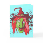 Freeky Halloween Witch Greeting Card