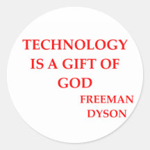 freeman dyson quote round stickers