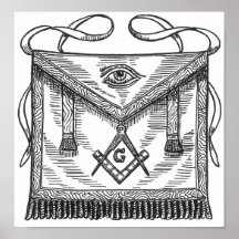 Freemasonry Blue Lodge Apron Posters