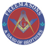 Freemasons Band Of Brothers Round Sticker