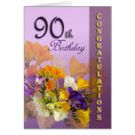 Freesias 90th Birthday Congratulations Greeting Cards